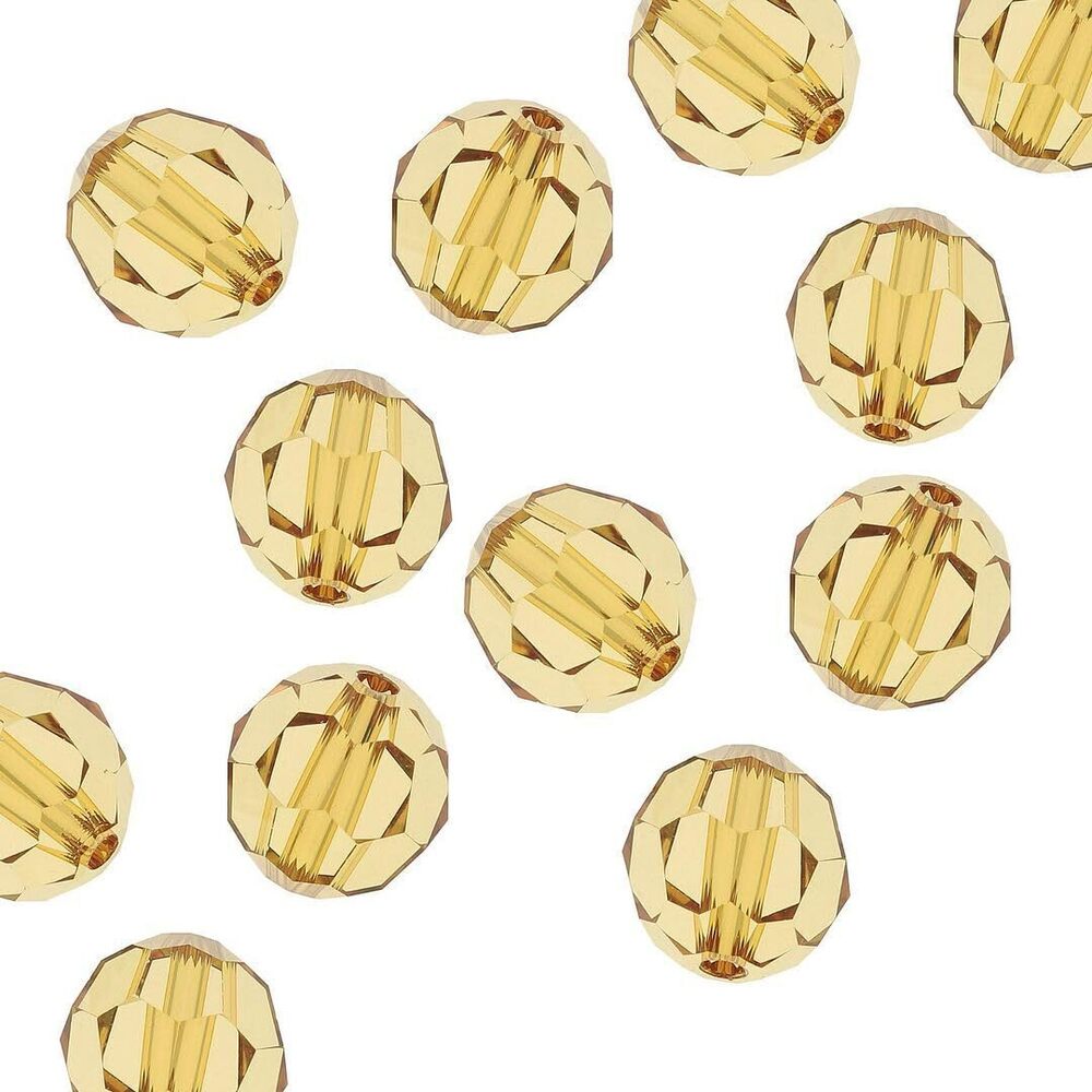 7209 100pcs Adabele Austrian 10mm Faceted Loose Round Crystal Beads Golden